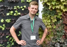 Lukas Evercooren of Denis Plants in front of their new Greentecstyle concept. With this concept, Dennis Plants, together with their partners, wants to bring more green in the cities, with vertical gardens.   